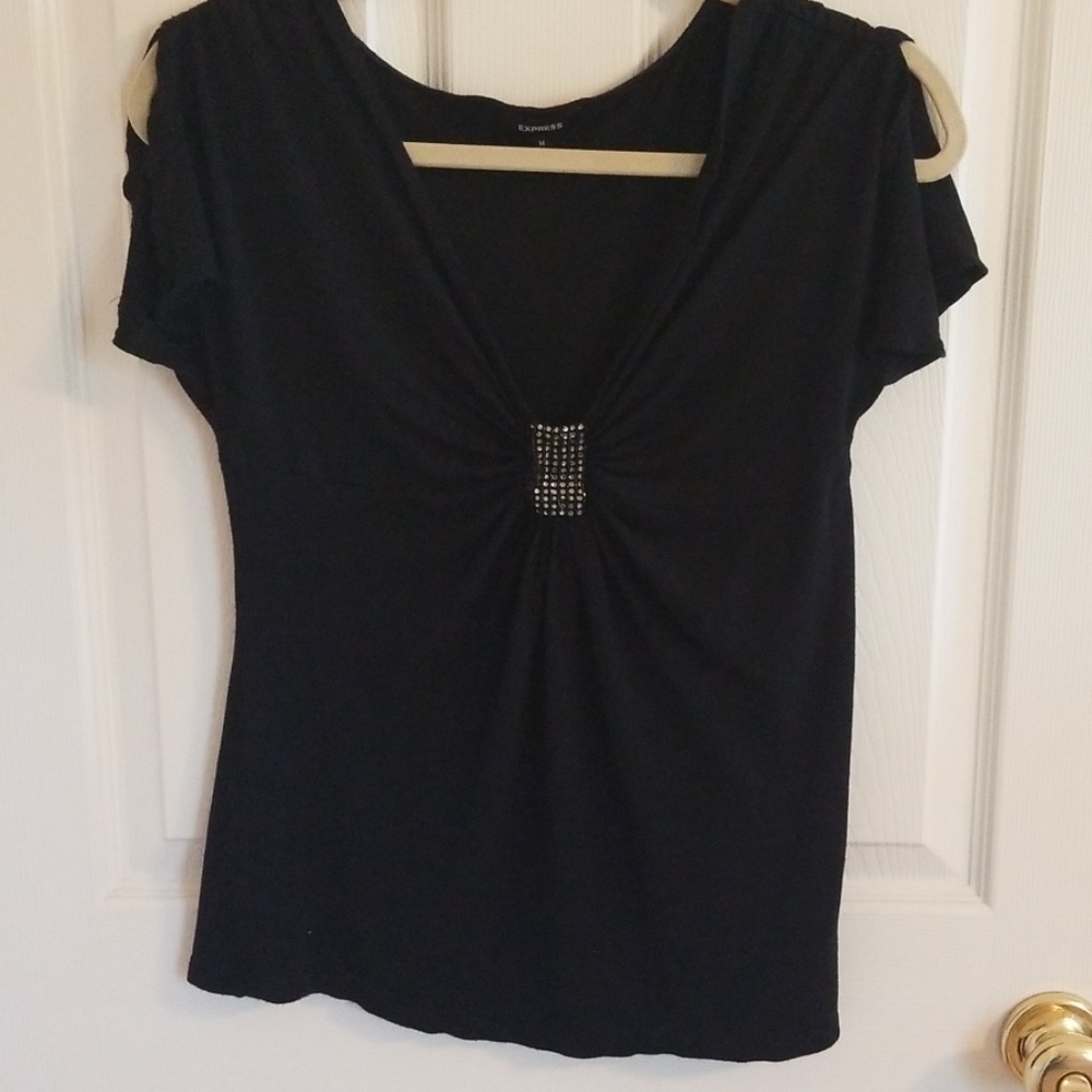 Black rayon top from express